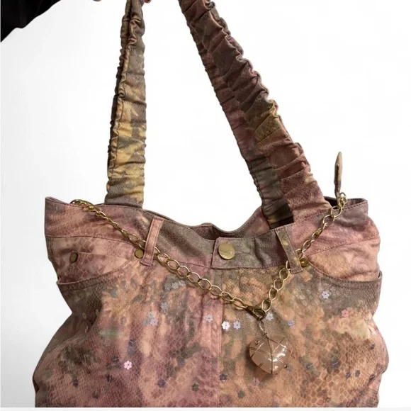 Elegant Pink and Brown Women's Bag - Picture 2 of 6